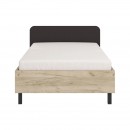 ΚΡΕΒΑΤΙ BARLETTA 120 GREY OAK ΜΕ ΓΚΡΙ ΥΦΑΣΜΑ ΚΑΙ ΜΑΥΡΑ ΠΟΔΙΑ 131x213,5x85,5εκ (120x200)