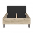ΚΡΕΒΑΤΙ BARLETTA 120 GREY OAK ΜΕ ΓΚΡΙ ΥΦΑΣΜΑ ΚΑΙ ΜΑΥΡΑ ΠΟΔΙΑ 131x213,5x85,5εκ (120x200)