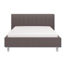ΚΡΕΒΑΤΙ BAZEL ΓΚΡΙ ΥΦΑΣΜΑ ΜΕ ΓΚΡΙ ΠΟΔΙΑ 193*214*110 (160*200)