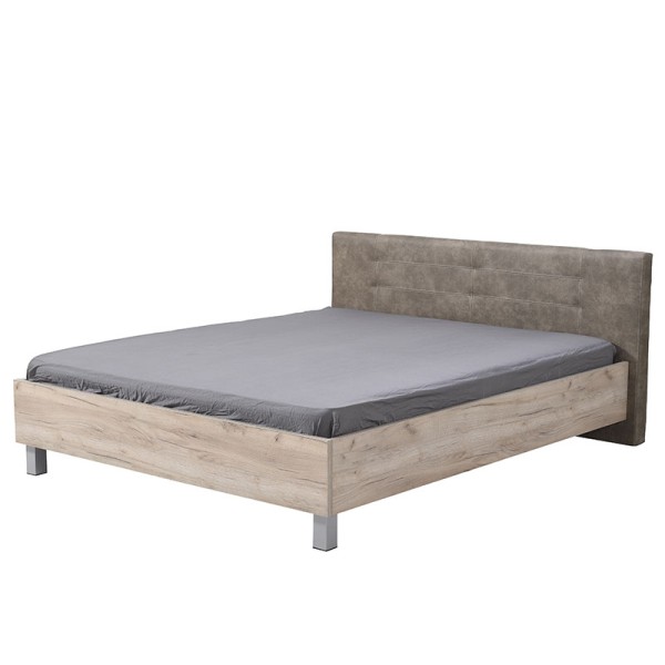 ΚΡΕΒΑΤΙ CANON 160 GREY OAK - ΓΚΡΙ ΥΦΑΣΜΑ 176.5x212.5x93.5εκ (160x200)
