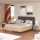 ΚΡΕΒΑΤΙ NUBIA 160 ARTISAN-ΓΚΡΙ ΥΦΑΣΜΑ 177x213x110εκ e.d.s