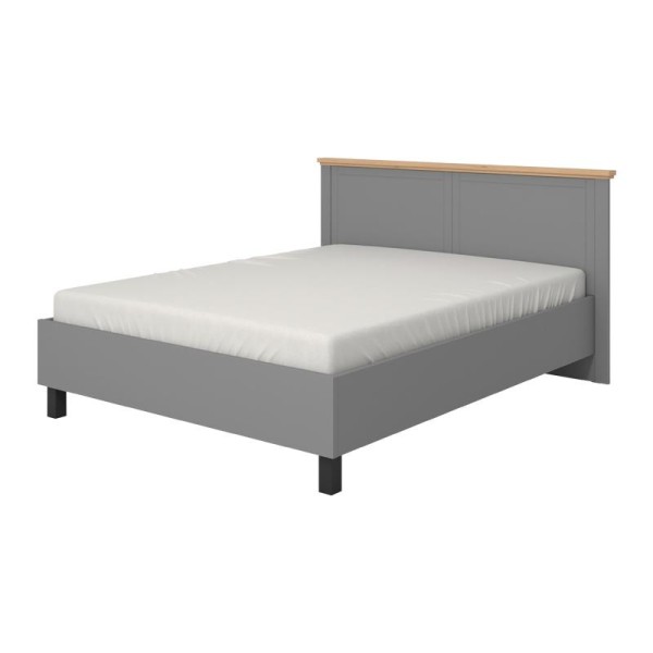 ΚΡΕΒΑΤΙ VALENCIA 160 ΓΚΡΙ-ARTISAN OAK-ΓΚΡΙ ΜΑΤ 182.5x208x103.5εκ (160x200)εκ
