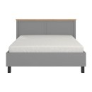 ΚΡΕΒΑΤΙ VALENCIA 160 ΓΚΡΙ-ARTISAN OAK-ΓΚΡΙ ΜΑΤ 182.5x208x103.5εκ (160x200)εκ