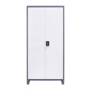 ΜΕΤΑΛΛΙΚΗ ΝΤΟΥΛΑΠΑ Fylliana Everet ΓΚΡΙ-ΛΕΥΚΟ 90x40x190εκ