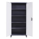 ΜΕΤΑΛΛΙΚΗ ΝΤΟΥΛΑΠΑ Fylliana Everet ΓΚΡΙ-ΛΕΥΚΟ 90x40x190εκ