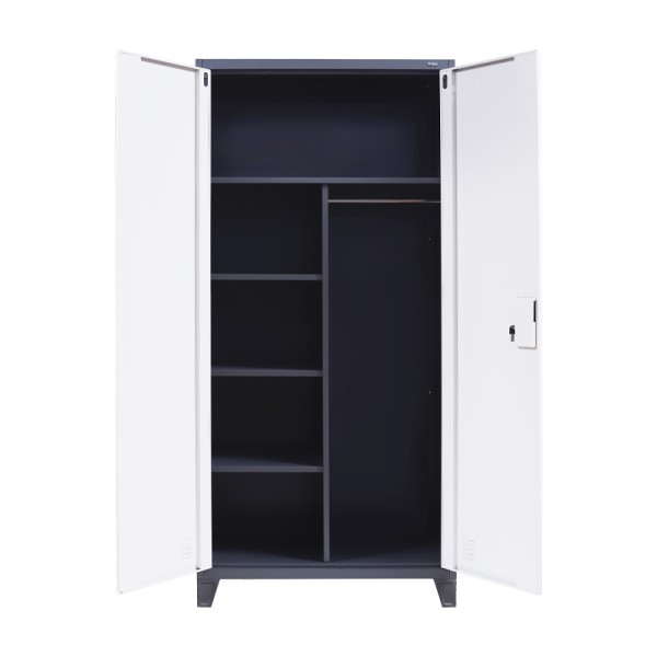 ΜΕΤΑΛΛΙΚΗ ΝΤΟΥΛΑΠΑ Fylliana Valja ΓΚΡΙ ΛΕΥΚΟ ΧΡΩΜΑ 90x45x190εκ