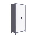 ΜΕΤΑΛΛΙΚΗ ΝΤΟΥΛΑΠΑ Fylliana Valja ΓΚΡΙ ΛΕΥΚΟ ΧΡΩΜΑ 90x45x190εκ