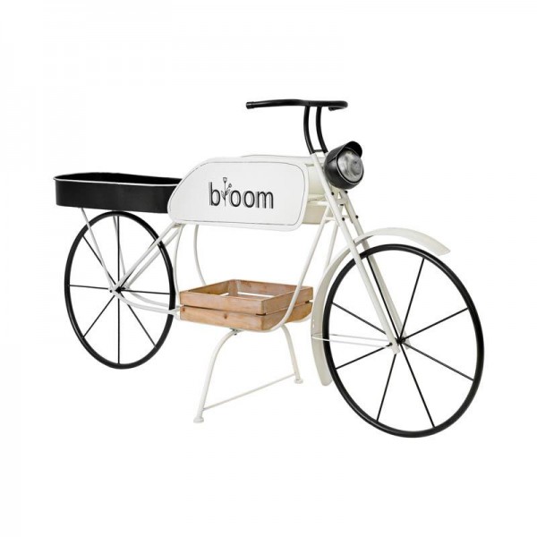 ΜΕΤΑΛΛΙΚΟ ΔΙΑΚΟΣΜΗΤΙΚΟ RETRO ΜΟΤΟΣΥΚΛΕΤΑ Fylliana Bloom ΛΕΥΚΟ-ΜΑΥΡΟ ΧΡΩΜΑ 188x57x103εκ