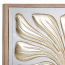 ΜΕΤΑΛΛΙΚΟΣ ΠΙΝΑΚΑΣ ΦΥΛΛΩΜΑΤΑ Fylliana FL1945 ΛΕΥΚΟ-ΧΡΥΣΟ ΧΡΩΜΑ 67x4x86εκ