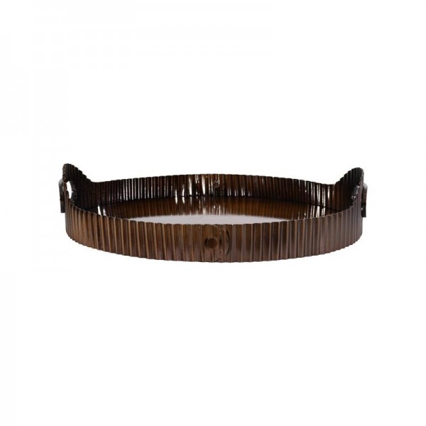 ΜΕΤΑΛΛΙΚΟΣ ΣΤΡΟΓΓΥΛΟΣ ΔΙΣΚΟΣ Fylliana FL25193 ΜΠΡΟΝΖΕ ΧΡΩΜΑ 36x8εκ