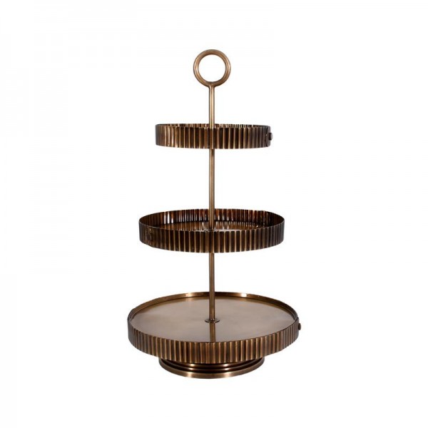 ΜΕΤΑΛΛΙΚΟΣ ΣΤΡΟΓΓΥΛΟΣ ΤΡΙΟΡΟΦΟΣ ΔΙΣΚΟΣ Fylliana FL25198 ΜΠΡΟΝΖΕ ΧΡΩΜΑ 28x51εκ