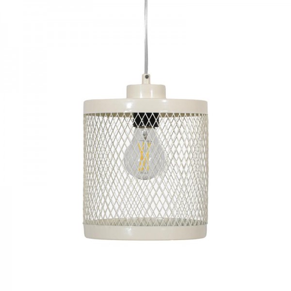 ΜΟΝΟΦΩΤΟ ΜΕΤΑΛΛΙΚΟ ΦΩΤΙΣΤΙΚΟ ΟΡΟΦΗΣ Fylliana ΜΕ ΚΑΠΕΛΟ ΠΛΕΓΜΑ ΚΡΕΜ ΧΡΩΜΑ 18x20εκ Ε27