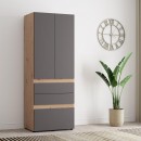 ΝΤΟΥΛΑΠΑ ARDERIN 2K3F h207 ARTISAN OAK-ΓΚΡΙ ΓΡΑΦΙΤΗΣ 79x52x208εκ