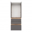 ΝΤΟΥΛΑΠΑ ARDERIN 2K3F h207 ARTISAN OAK-ΓΚΡΙ ΓΡΑΦΙΤΗΣ 79x52x208εκ