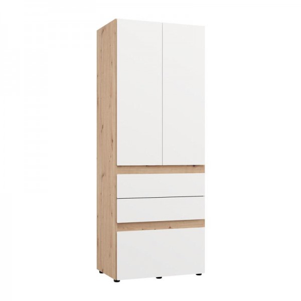 ΝΤΟΥΛΑΠΑ ARDERIN 2K3F h207 ARTISAN OAK-ΛΕΥΚΟ 79x52x208εκ