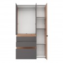 ΝΤΟΥΛΑΠΑ ARDERIN 3K3F1O h207 ARTISAN OAK-ΓΚΡΙ ΓΡΑΦΙΤΗΣ 117x52x208εκ