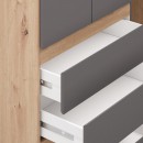 ΝΤΟΥΛΑΠΑ ARDERIN 3K3F1O h207 ARTISAN OAK-ΓΚΡΙ ΓΡΑΦΙΤΗΣ 117x52x208εκ