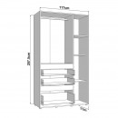 ΝΤΟΥΛΑΠΑ ARDERIN 3K3F1O h207 ARTISAN OAK-ΓΚΡΙ ΓΡΑΦΙΤΗΣ 117x52x208εκ