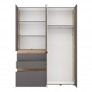 ΝΤΟΥΛΑΠΑ ARDERIN 4K3F1O h207 ARTISAN OAK-ΓΚΡΙ ΓΡΑΦΙΤΗΣ 155x52x208εκ