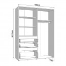 ΝΤΟΥΛΑΠΑ ARDERIN 4K3F1O h207 ARTISAN OAK-ΓΚΡΙ ΓΡΑΦΙΤΗΣ 155x52x208εκ