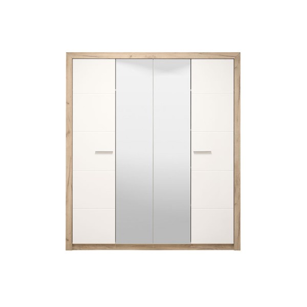 ΝΤΟΥΛΑΠΑ Astor 4K2O Grey Oak -Λευκή Λάκα 179.5x55.5x204εκ