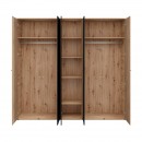 ΝΤΟΥΛΑΠΑ AVIGNON 5K h211 ARTISAN OAK-ΜΑΥΡΟ ΧΡΩΜΑ 228x55x211εκ