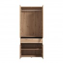 ΝΤΟΥΛΑΠΑ CORBETT 2K1F h211 ARTISAN OAK/ΜΑΥΡΟ ΜΑΤ ΧΡΩΜΑ 93x55x211εκ