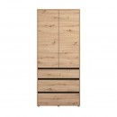 ΝΤΟΥΛΑΠΑ CORBETT 2K3F h211 ARTISAN OAK/ΜΑΥΡΟ ΜΑΤ ΧΡΩΜΑ 93x55x211εκ