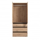 ΝΤΟΥΛΑΠΑ CORBETT 2K3F h211 ARTISAN OAK/ΜΑΥΡΟ ΜΑΤ ΧΡΩΜΑ 93x55x211εκ
