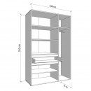 ΝΤΟΥΛΑΠΑ CORBETT 3K1F1O h211 ARTISAN OAK/ΜΑΥΡΟ ΜΑΤ ΧΡΩΜΑ 138x55x211εκ