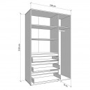 ΝΤΟΥΛΑΠΑ CORBETT 3K3F1O h211 ARTISAN/ΜΑΥΡΟ ΜΑΤ ΧΡΩΜΑ 138x55x211εκ