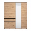 ΝΤΟΥΛΑΠΑ CORBETT 4K1F1O h211 ARTISAN OAK/ΜΑΥΡΟ ΜΑΤ ΧΡΩΜΑ 183x55x211εκ