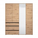 ΝΤΟΥΛΑΠΑ CORBETT 4K3F1O h211 ARTISAN OAK/ΜΑΥΡΟ ΜΑΤ ΧΡΩΜΑ 183x55x211εκ