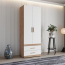 ΝΤΟΥΛΑΠΑ DILLON 2K2F h207 ARTISAN OAK-ΛΕΥΚΟ 79x52x208εκ