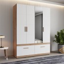 ΝΤΟΥΛΑΠΑ DILLON 4K2F1O h207 ARTISAN OAK-ΛΕΥΚΟ 155x52x208εκ
