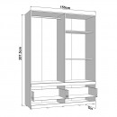 ΝΤΟΥΛΑΠΑ DILLON 4K2F1O h207 ARTISAN OAK-ΛΕΥΚΟ 155x52x208εκ