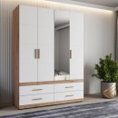ΝΤΟΥΛΑΠΑ DILLON 4K4F1O h207 ARTISAN OAK-ΛΕΥΚΟ 155x52x208εκ