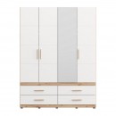 ΝΤΟΥΛΑΠΑ DILLON 4K4F1O h207 ARTISAN OAK-ΛΕΥΚΟ 155x52x208εκ