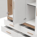 ΝΤΟΥΛΑΠΑ DILLON 4K4F1O h207 ARTISAN OAK-ΛΕΥΚΟ 155x52x208εκ