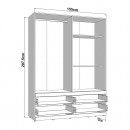 ΝΤΟΥΛΑΠΑ DILLON 4K4F1O h207 ARTISAN OAK-ΛΕΥΚΟ 155x52x208εκ