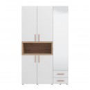 ΝΤΟΥΛΑΠΑ DONALD 3K2F1O h227 ΛΕΥΚΟ/ARTISAN OAK ΧΡΩΜΑ 135x57x227εκ