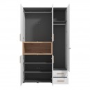 ΝΤΟΥΛΑΠΑ DONALD 3K2F1O h227 ΛΕΥΚΟ/ARTISAN OAK ΧΡΩΜΑ 135x57x227εκ