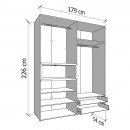 ΝΤΟΥΛΑΠΑ DONALD 4K2F1O h227 CASHEMERE/ARTISAN OAK ΧΡΩΜΑ 179x57x227εκ