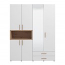 ΝΤΟΥΛΑΠΑ DONALD 4K2F1O h227 ΛΕΥΚΟ/ARTISAN OAK ΧΡΩΜΑ 179x57x227εκ