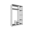 ΝΤΟΥΛΑΠΑ HANA 3K2FO ΛΕΥΚΗ 120x52x205εκ
