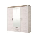 ΝΤΟΥΛΑΠΑ Kent 4K2F2O GREY OAK/WHITE OAK 199x56x207εκ