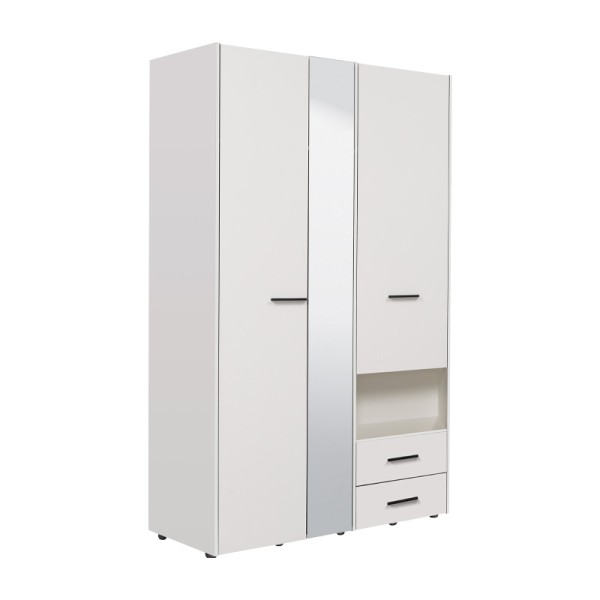 ΝΤΟΥΛΑΠΑ LEON 3K2FO ΜΕ ΚΑΘΡΕΦΤΗ ΛΕΥΚΟ ΧΡΩΜΑ 127.5x55x205.5εκ