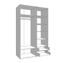 ΝΤΟΥΛΑΠΑ LEON 3K2FO ΜΕ ΚΑΘΡΕΦΤΗ ΛΕΥΚΟ ΧΡΩΜΑ 127.5x55x205.5εκ