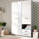 ΝΤΟΥΛΑΠΑ LEON 3K2FO ΜΕ ΚΑΘΡΕΦΤΗ ΛΕΥΚΟ ΧΡΩΜΑ 127.5x55x205.5εκ