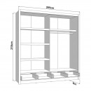 ΝΤΟΥΛΑΠΑ ΜΕ ΚΑΘΡΕΦΤΗ ALBI PLUS 205 2F OG ARTISAN OAK ΧΡΩΜΑ 205x60x216εκ
